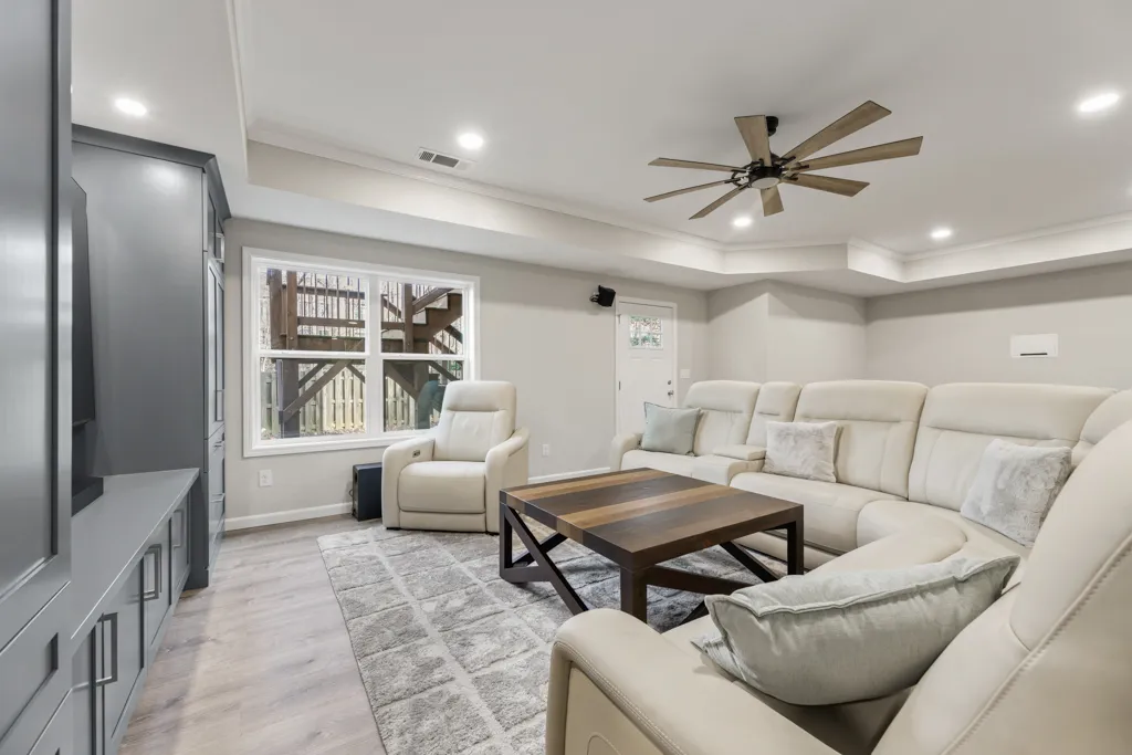 Finished basement in Cumming, GA by HomeVantage