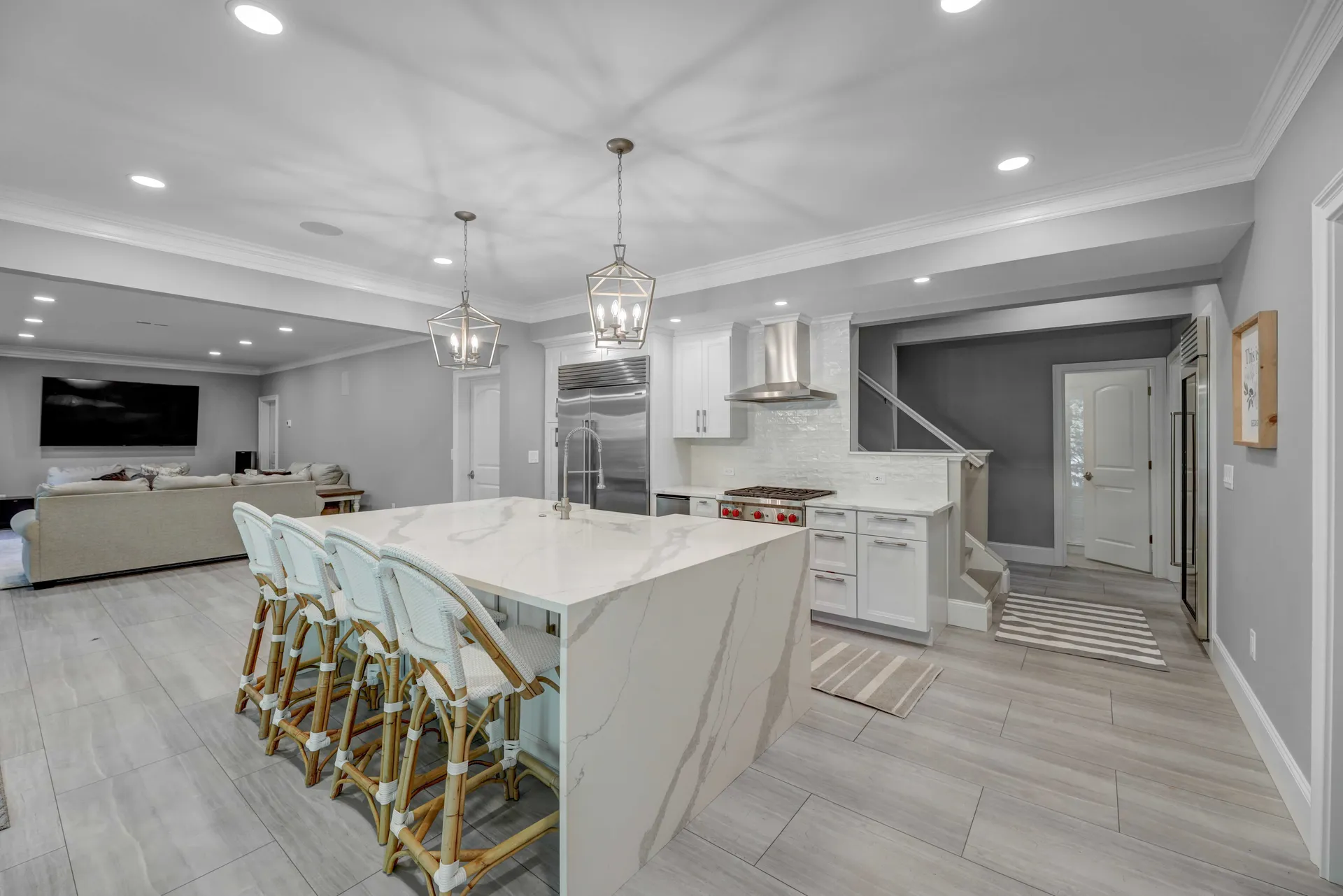 Finished basement in Milton, GA by HomeVantage