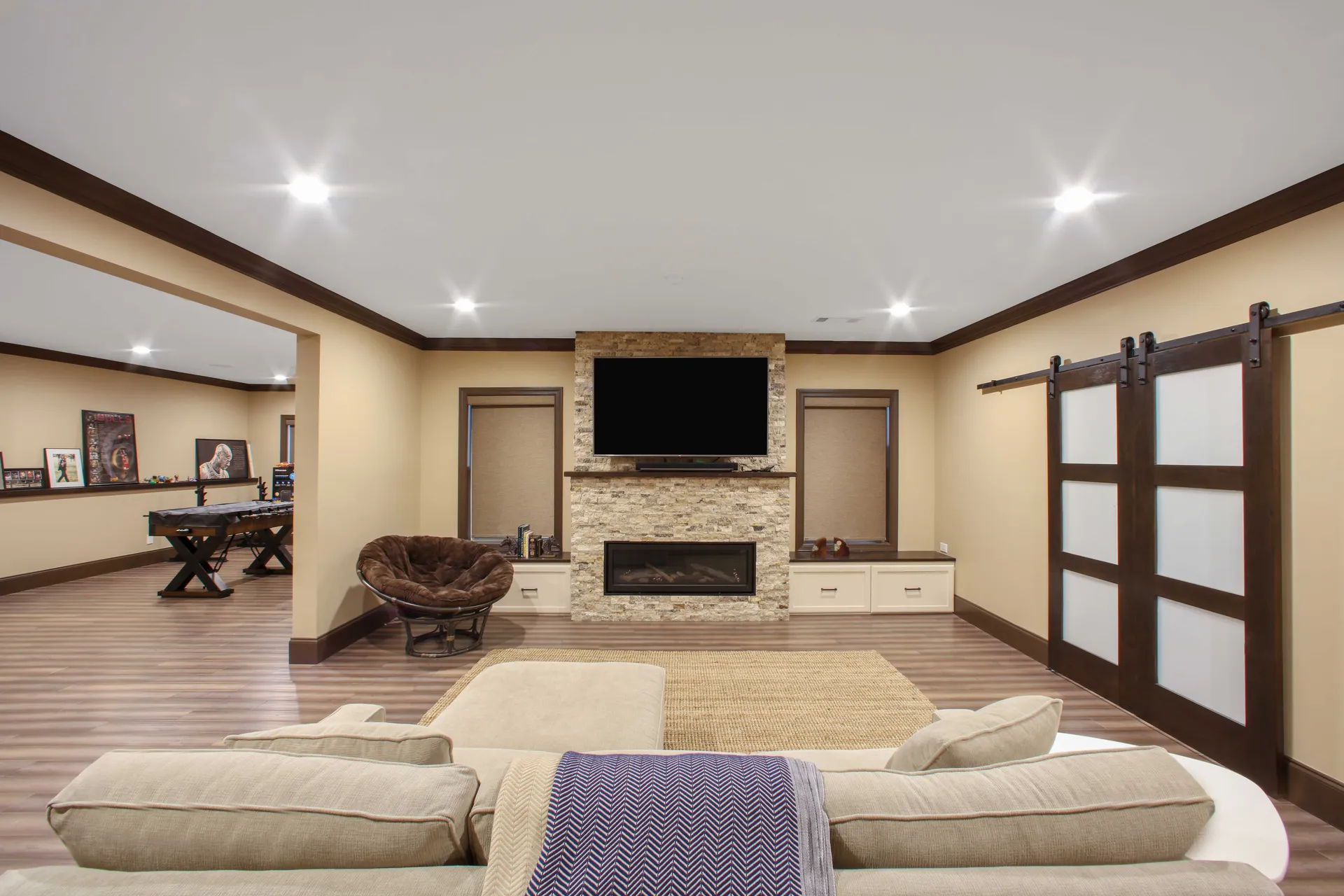 Finished basement in Roswell, GA by HomeVantage