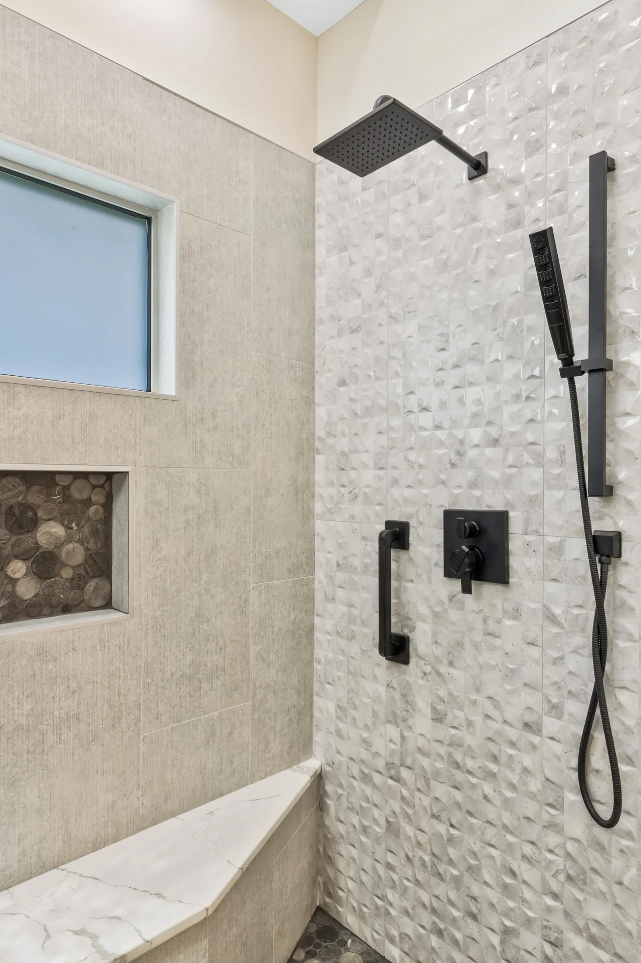 Walk-in shower — Duluth bathroom remodel by HomeVantage