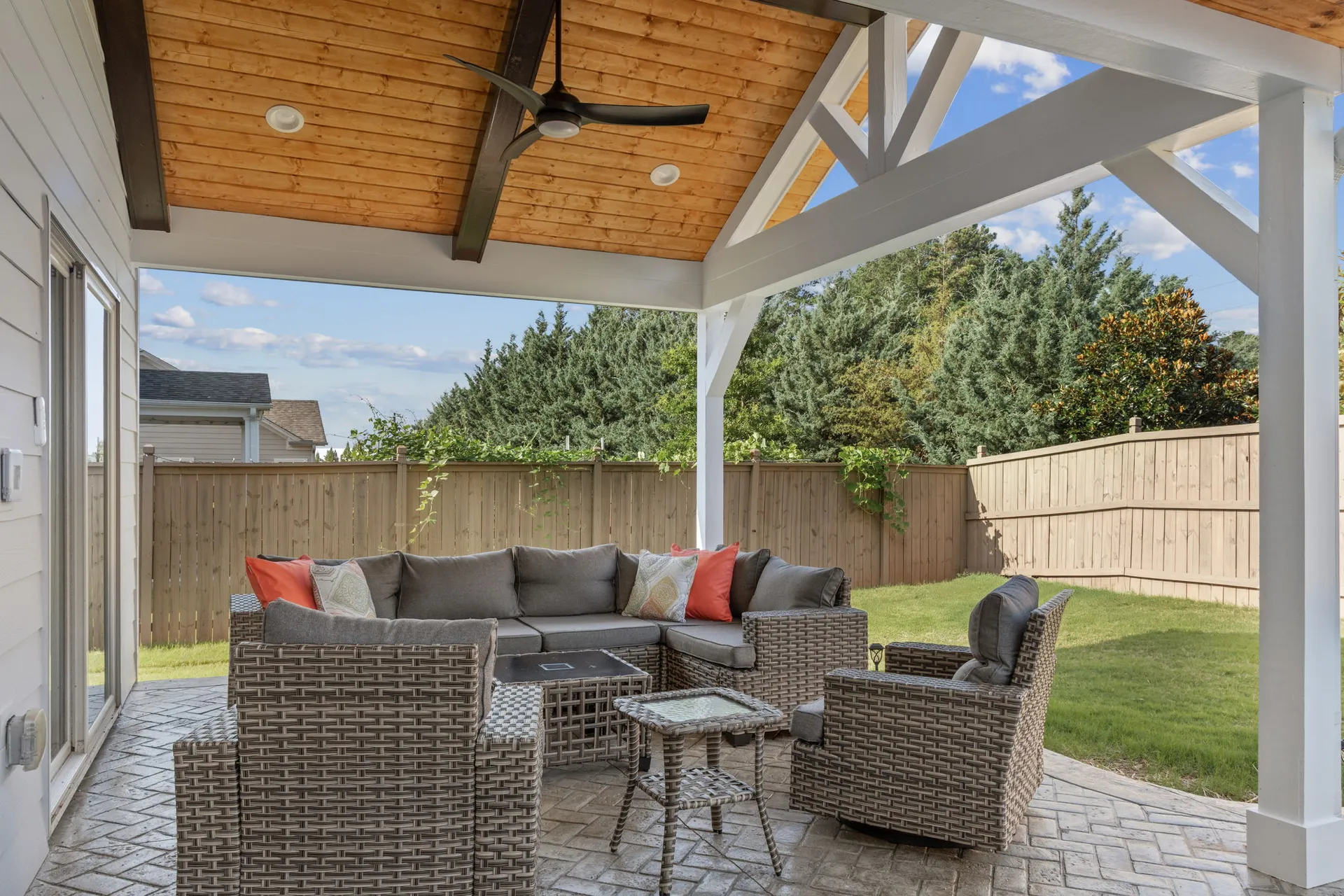 Covered patio in Cumming, GA by HomeVantage