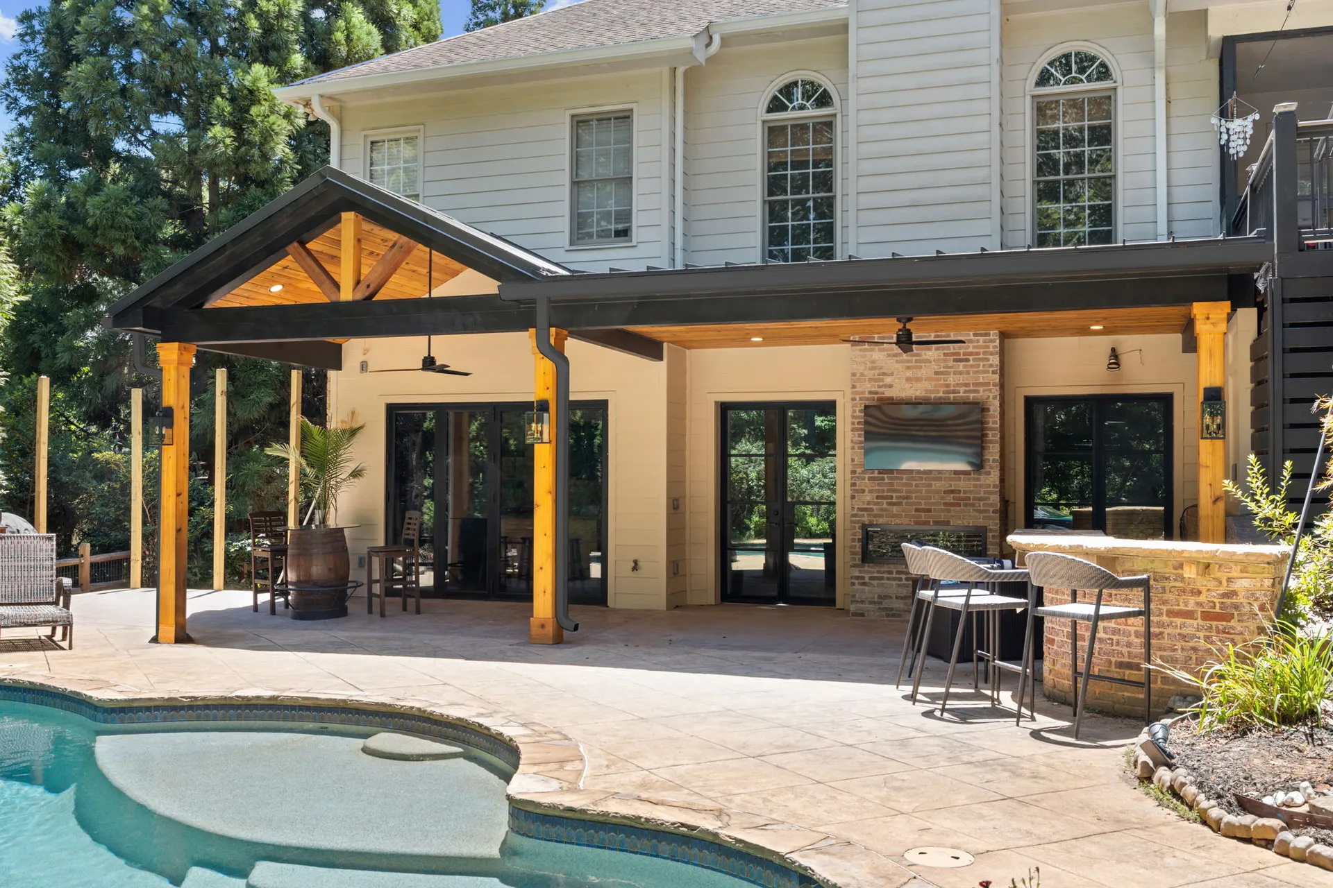 Covered patio in Cumming, GA by HomeVantage